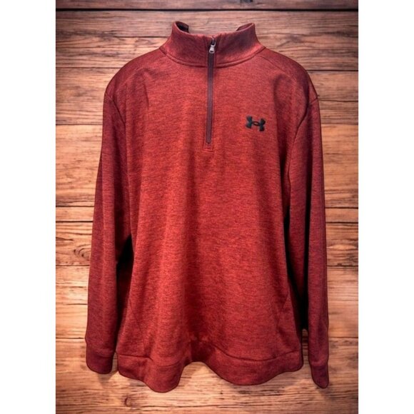 Under Armour Mens Loose Fit Red Quarter-Zip Pullover XXL - Picture 1 of 6